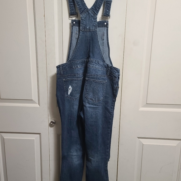 Blue Spice Blue Overalls Distressed Denim - Picture 7 of 9